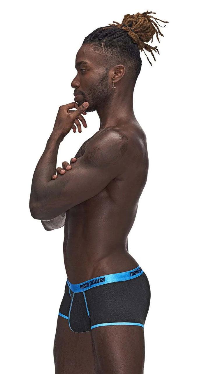 Casanova Uplift Mini Shorts - XL - Black/blue - Love It Wet