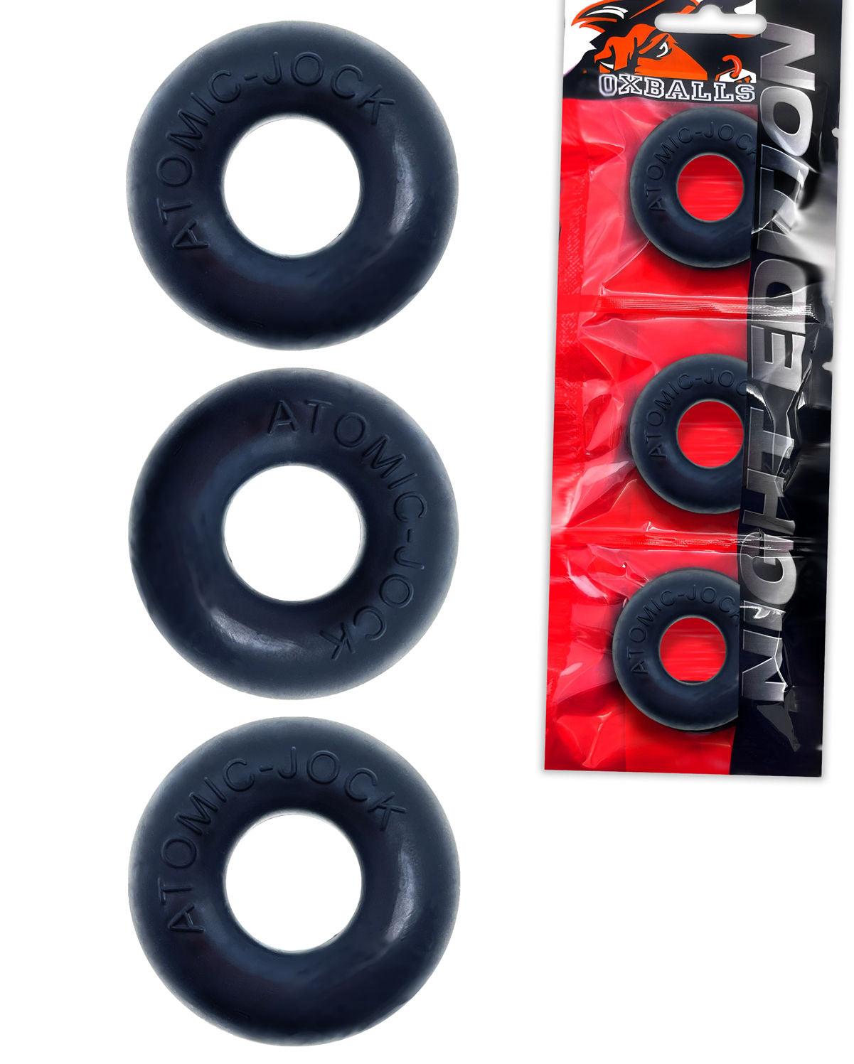 Ringer Cockring 3 Pack - Small - Night Black - Love It Wet