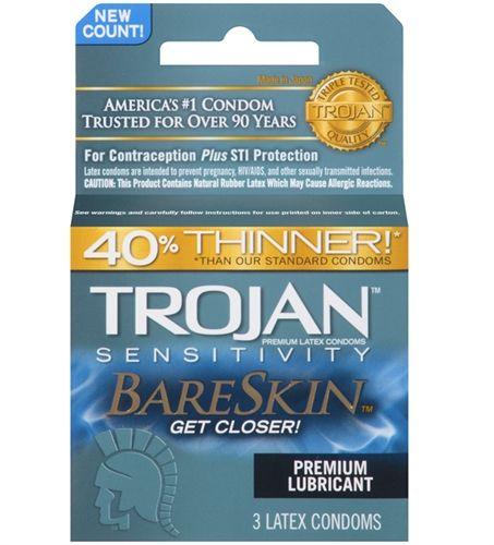 Trojan Sensitivity Bareskin Lubricated Condoms - 3 Pack - Love It Wet