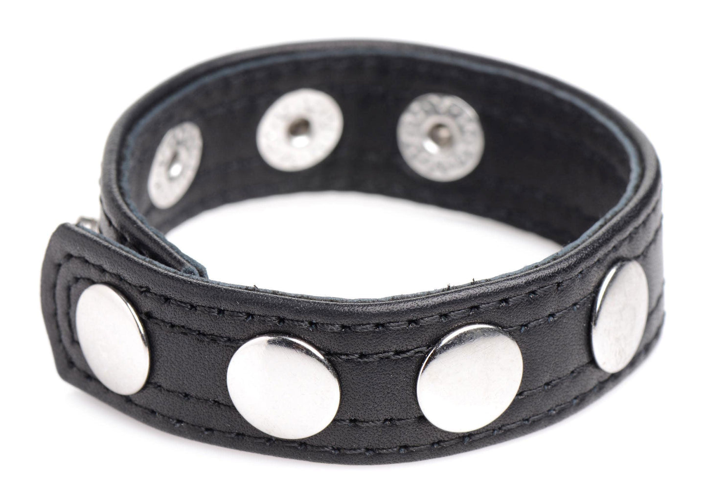 Cock Gear Leather Speed Snap Cock Ring - Black - Love It Wet