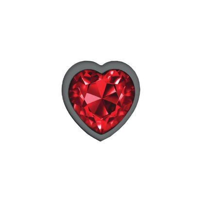 Cheeky Charms-Gunmetal Metal Butt Plug- Heart-Dark Red-Small - Love It Wet