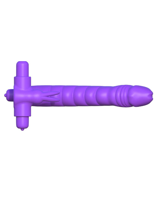 Fantasy C-Ringz Silicone Double Penetrator Rabbit - Purple - Love It Wet