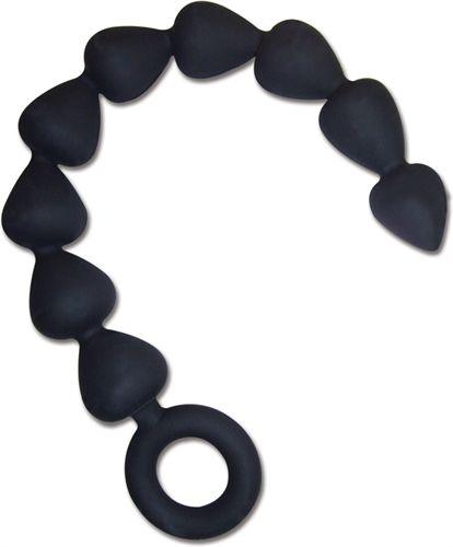 Sex and Mischief Silicone Anal Beads - Black - Love It Wet