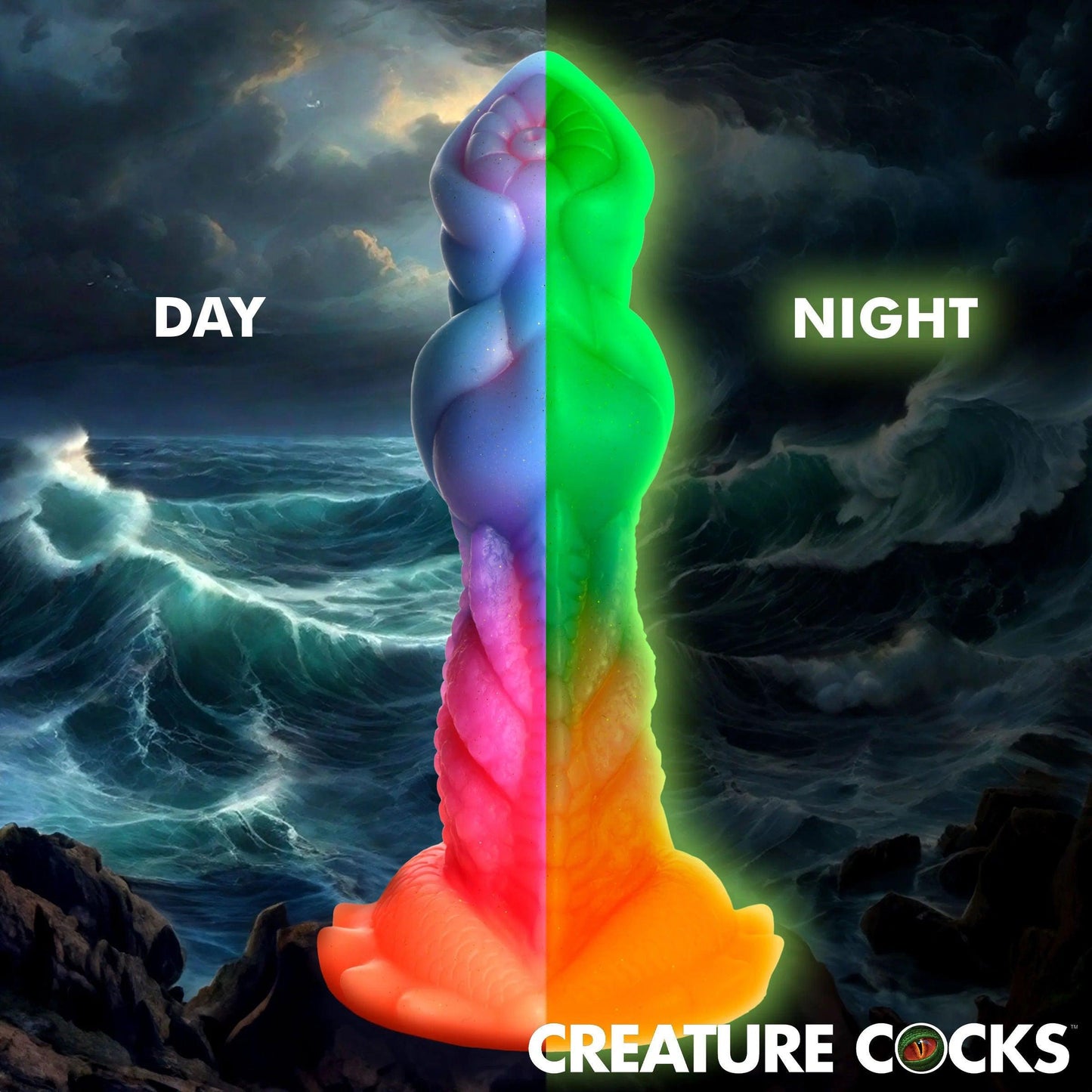 Aqua-Cock Glow-in-the-Dark Silicone Dildo - Love It Wet