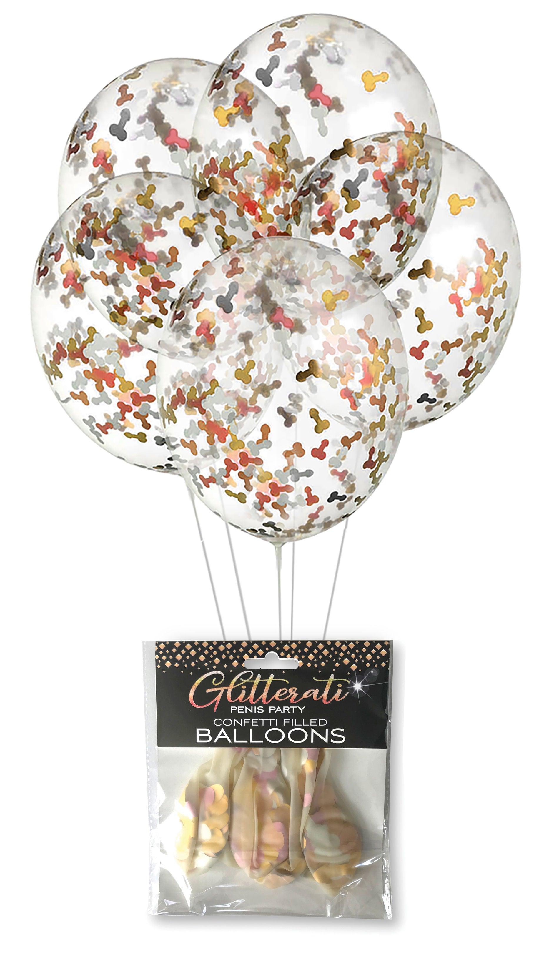 Glitterati Penis Party Confetti Balloon - Love It Wet