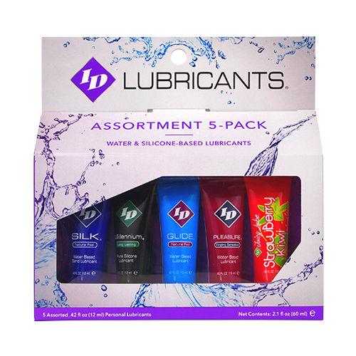 ID Sensual Lubricants 5 Pack Assorted Sampler - Love It Wet