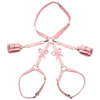 Bondage Harness With Bows - Medium/large - Pink - Love It Wet