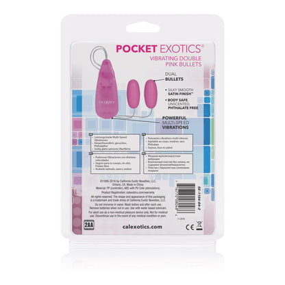 Pocket Exotics Vibrating Double Pink Passion Bullets - Pink - Love It Wet