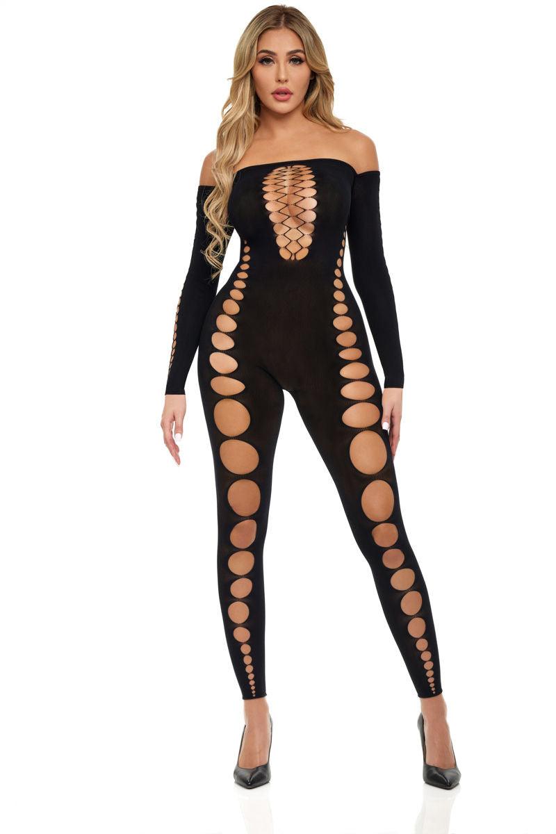 Boujee Gang Bodystocking - One Size - Black - Love It Wet