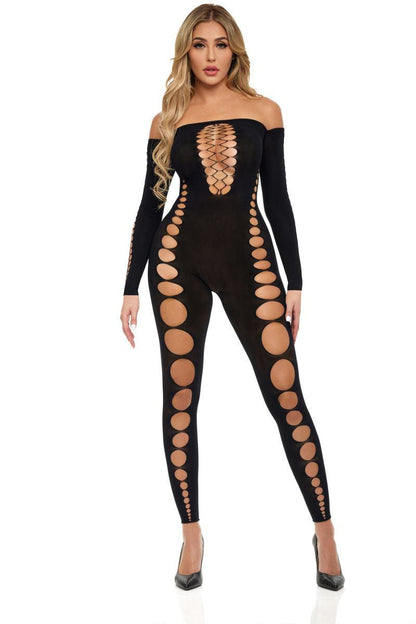 Boujee Gang Bodystocking - One Size - Black - Love It Wet