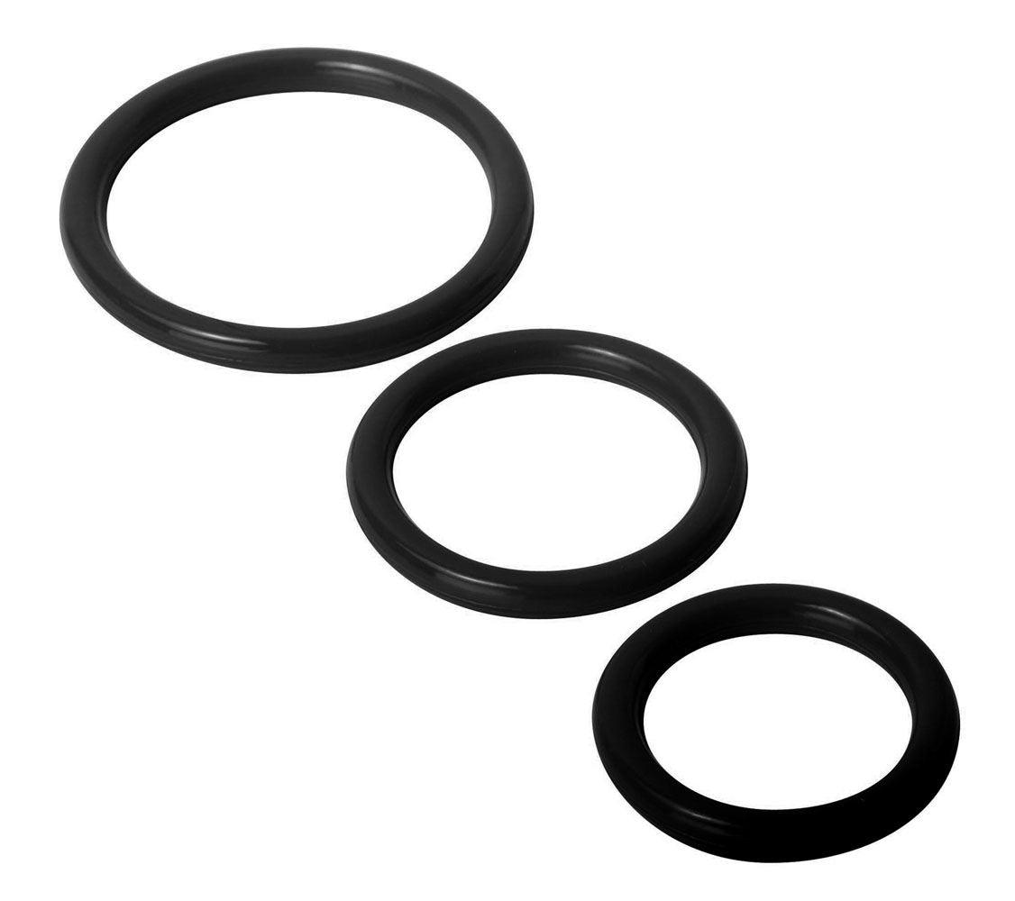 Trinity Silicone Cock Rings - Black - Love It Wet