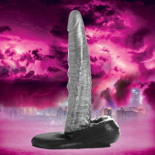 The Gargoyle Rock Hard Silicone Dildo - Silver - Love It Wet