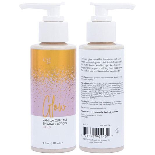 Glow Vanilla Cupcake Shimmer Lotion Gold 4 Oz - Love It Wet