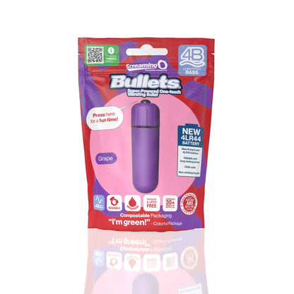 Screaming O 4b - Bullet - Super Powered One Touch Vibrating Bullet - Grape - Love It Wet