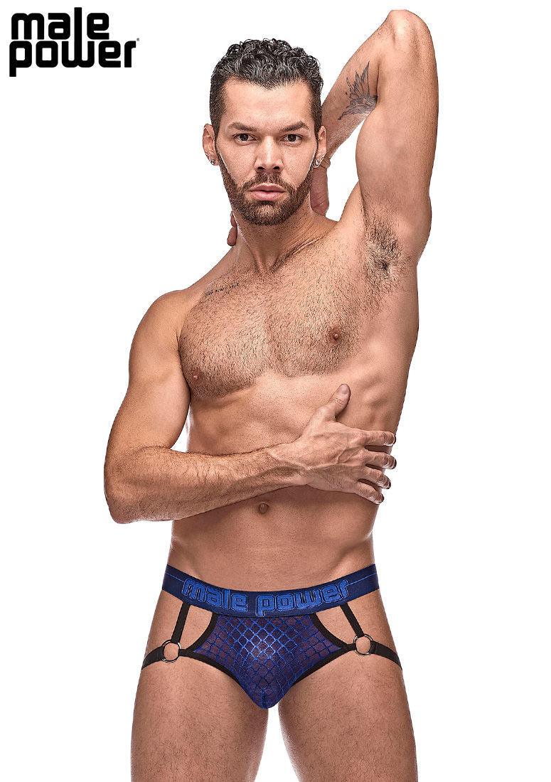 Diamond Mesh Jock Ring Navy - Love It Wet