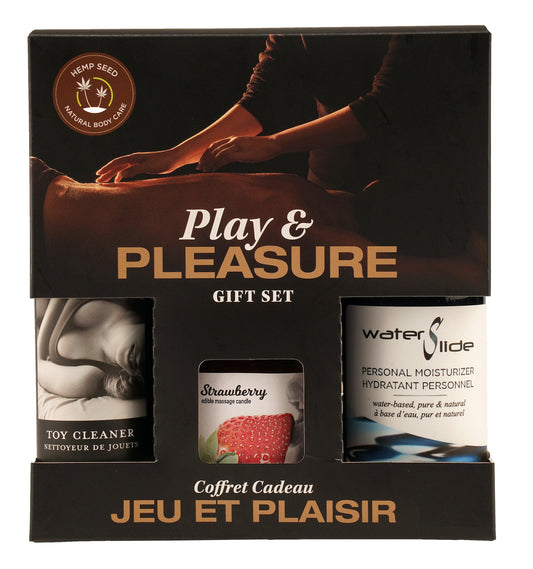 Hemp Seed by Night Play and Pleasure Gift Set - Strawberry - Love It Wet