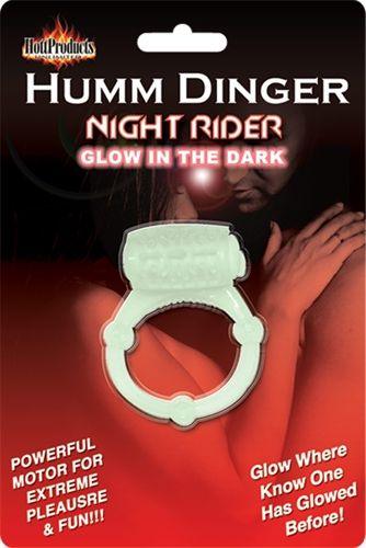 Humm Dinger Night Rider Glow-in-the-Dark Vibrating Penis Ring - Each - Love It Wet