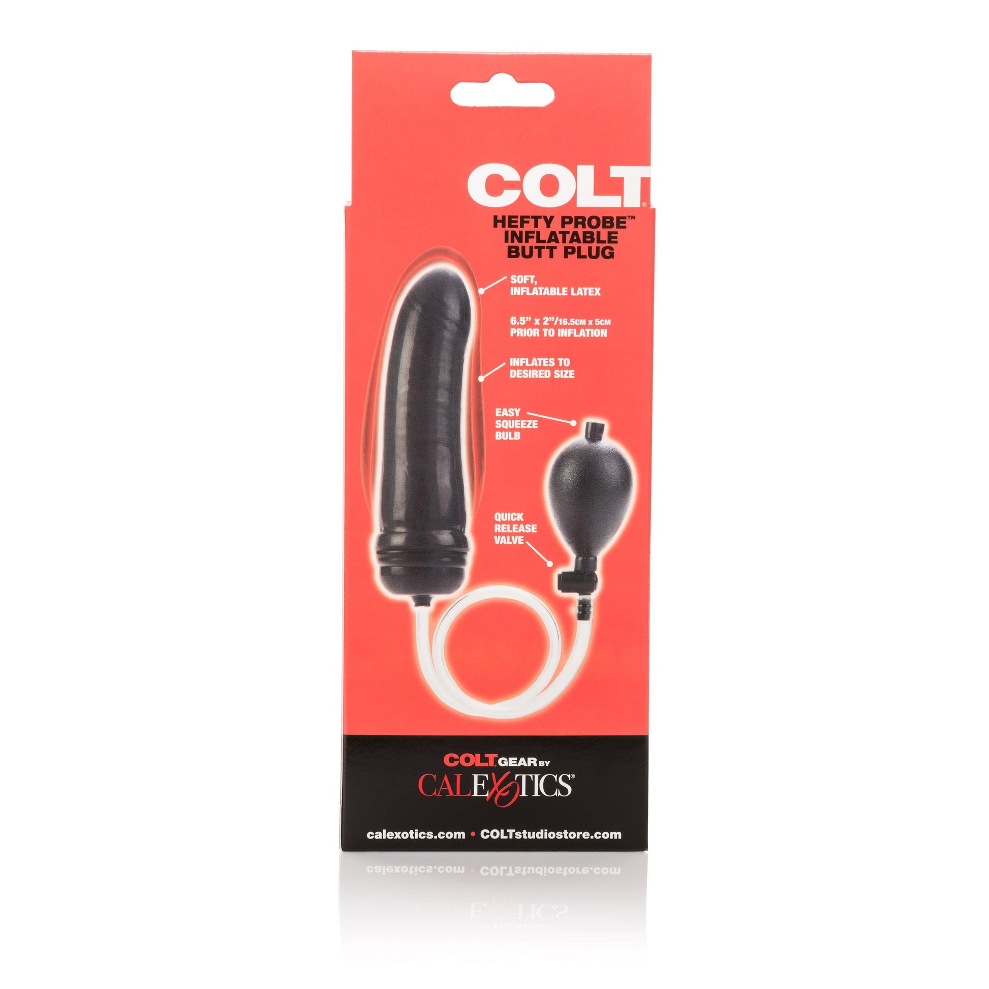 Colt Hefty Probe Inflatable Butt Plug - Black - Love It Wet