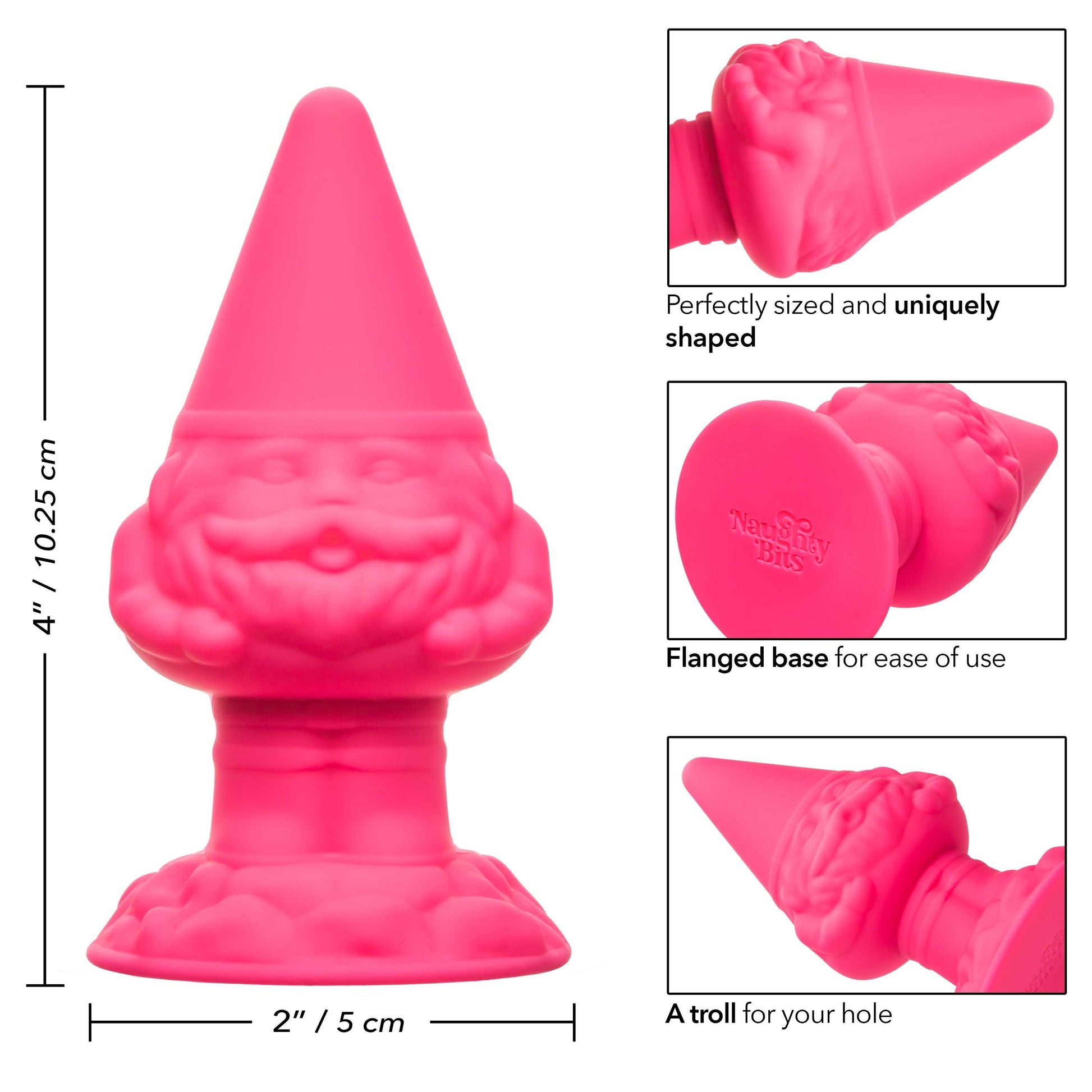 Naughty Bits Anal Gnome Gnome Butt Plug - Pink - Love It Wet