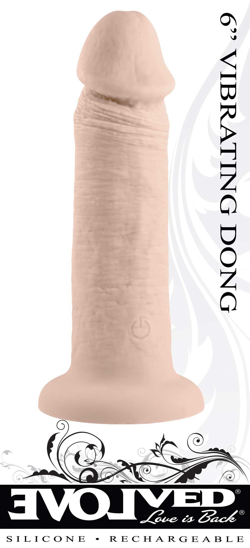 6 Inch Girthy Vibrating Dong - Dark - Love It Wet