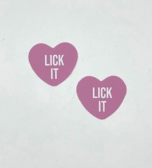 Lick It Light Pink Candy Heart Pasties - Love It Wet