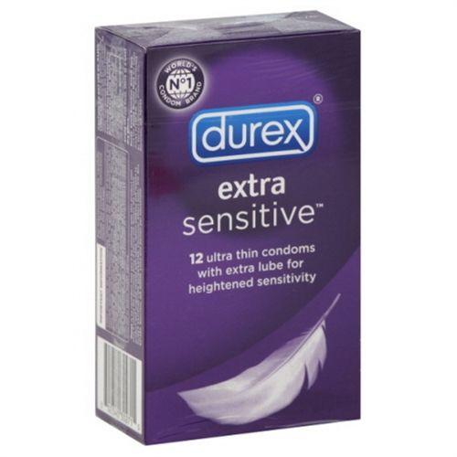 Durex Extra Sensitive Condoms Lubricated - 12 Pack New Item Number 30271 - Love It Wet
