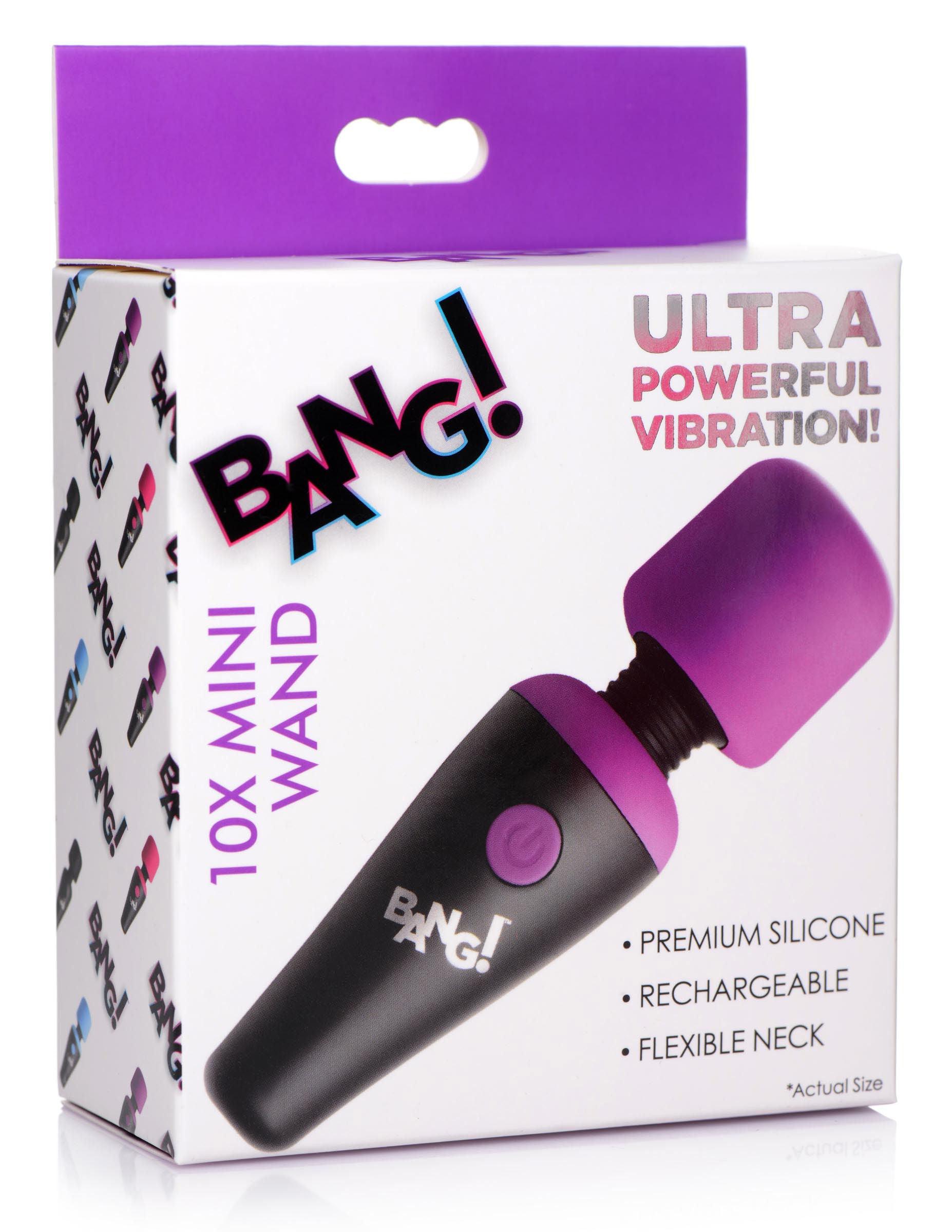 Bang - 10x Vibrating Mini Silicone Wand - Purple - Love It Wet