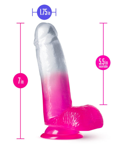 B Yours - Sugar Magnolia - 7 Inch Dildo - Fuchsia - Love It Wet