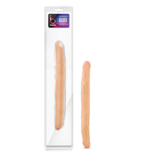 B Yours 14 Inch Double Dildo - Beige - Love It Wet