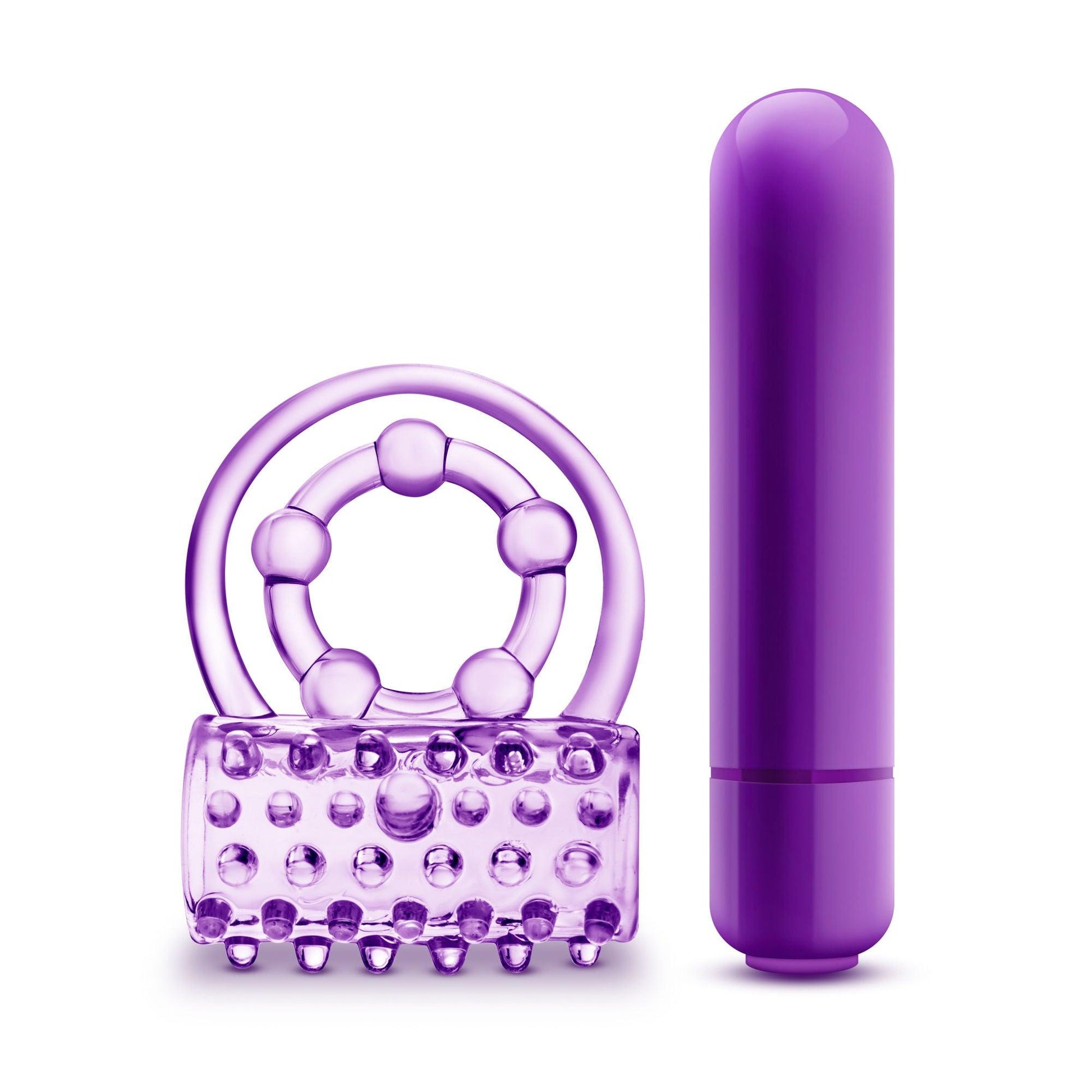 Play With Me - the Player - Vibrating Double Strap Ring - Purple - Love It Wet