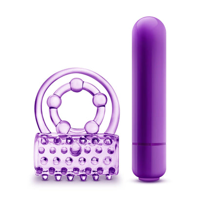 Play With Me - the Player - Vibrating Double Strap Ring - Purple - Love It Wet