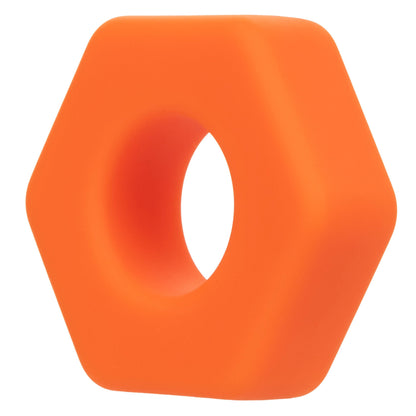 Alpha Liquid Silicone Prolong Sexagon Ring - Orange - Love It Wet