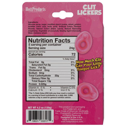 Clit Lickers Gummies Raspberry Flavors 4.2oz - Love It Wet