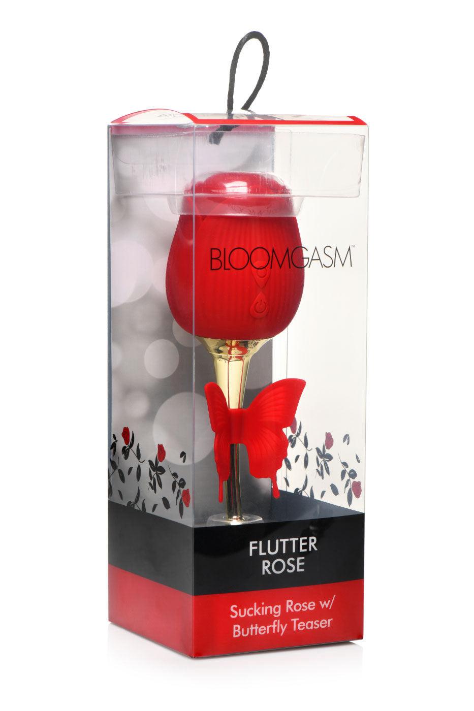 Bloomgasm Flutter Rose Sucking Rose With Butterfly Teaser - Red - Love It Wet