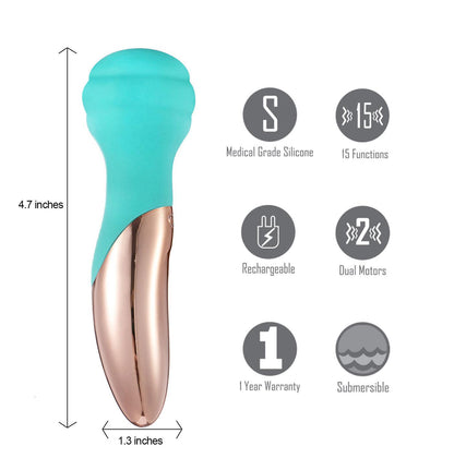 Kali 15-Function Rechargeable Wireless Dual Motor Mini Wand - Love It Wet