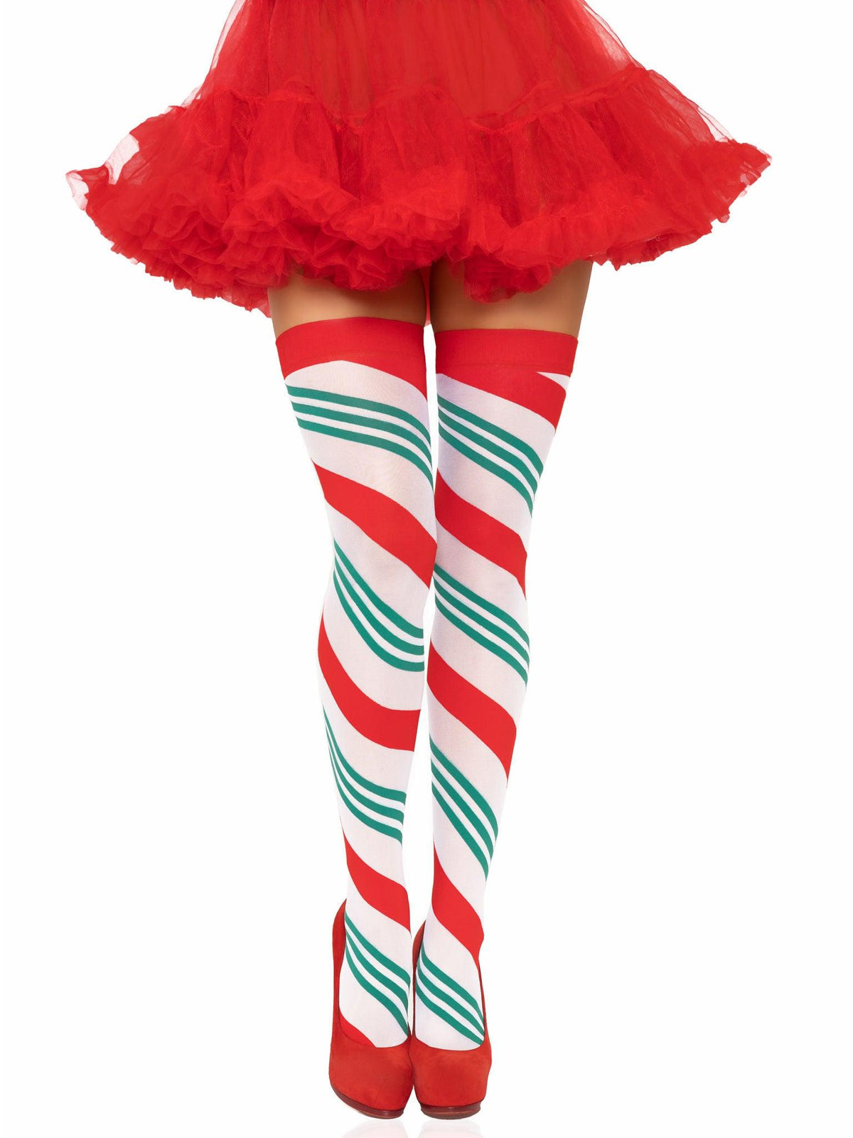 Holiday Ribbon Thigh High - Swirl - Love It Wet