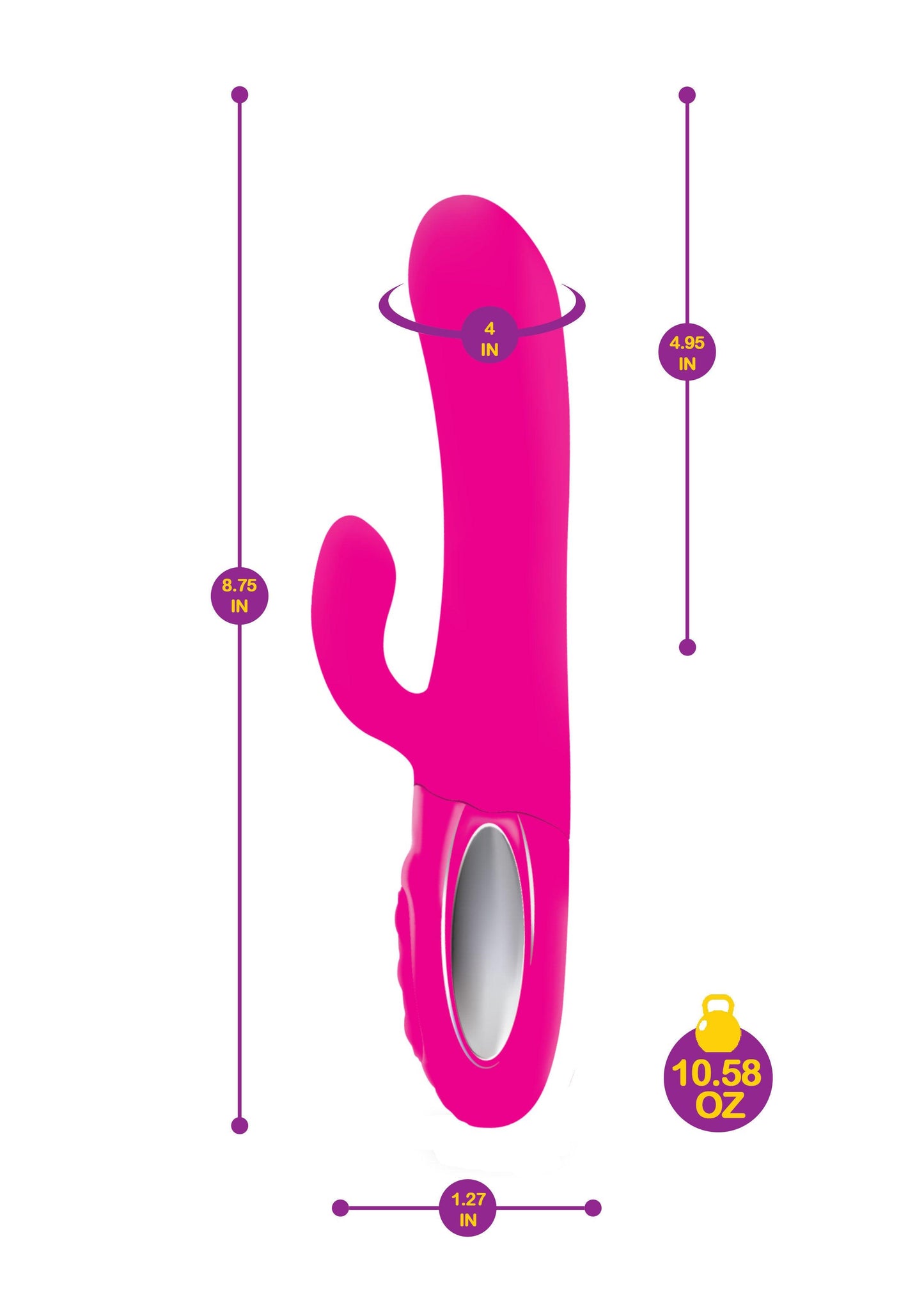 Hypnotic - Hot Pink - Thrusting Rabbit With Swinging Clitoral Stimulator - Love It Wet