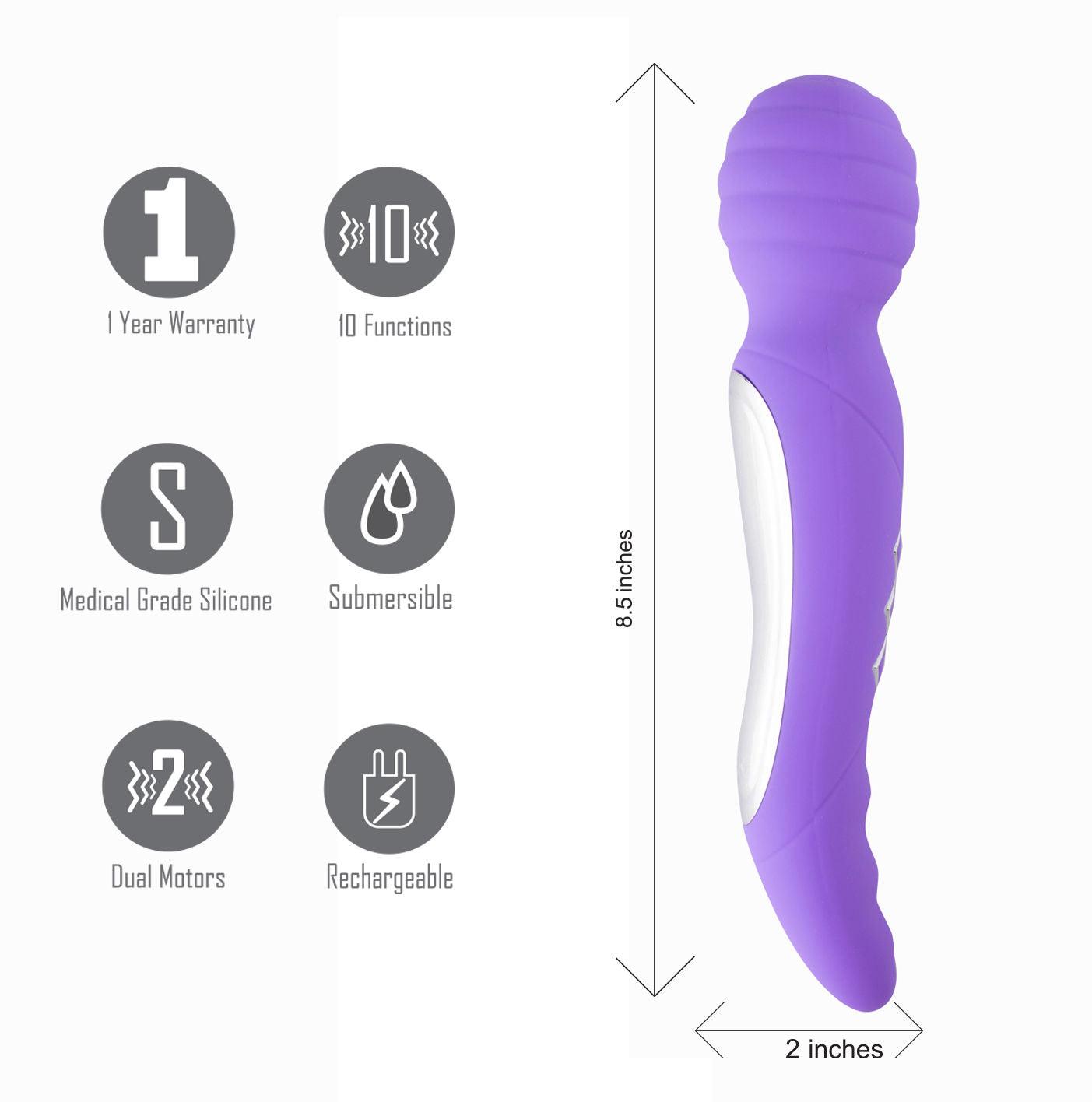 Zoe Twisty Dual Vibrating Pleasure Wand - Pink - Love It Wet