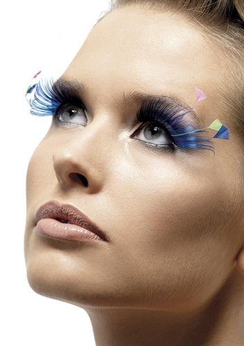 Feather Plume Eyelashes - Blue - Love It Wet