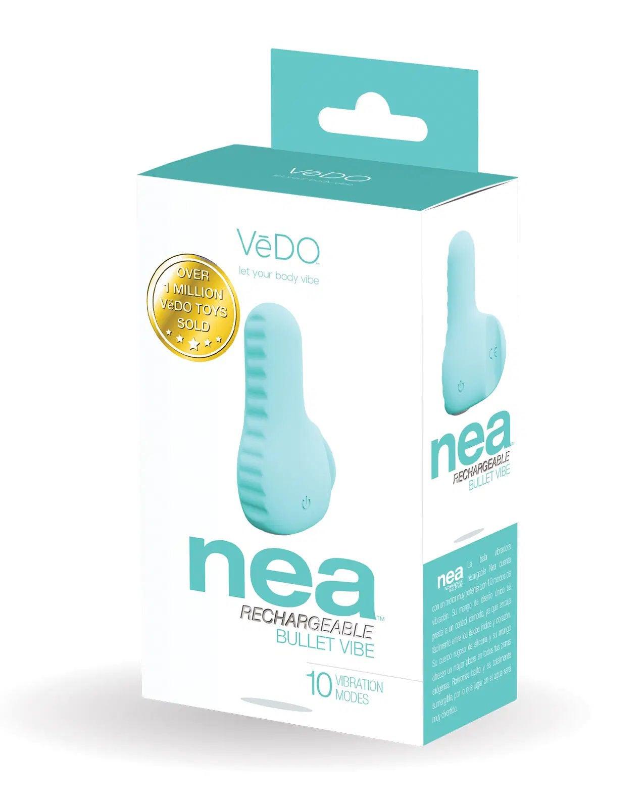 Nea Rechargeable Finger Vibe - Tease Me Turquoise - Love It Wet