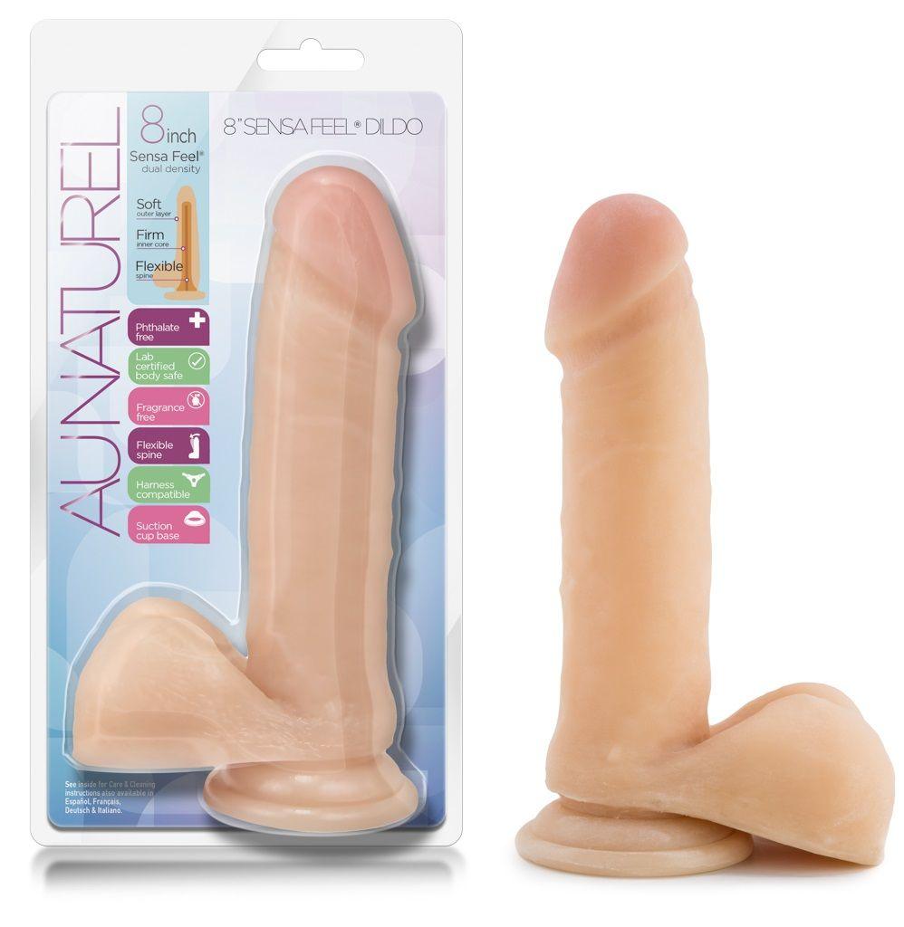 Au Naturel 8 Inch Sensa Feel Dildo - Beige - Love It Wet