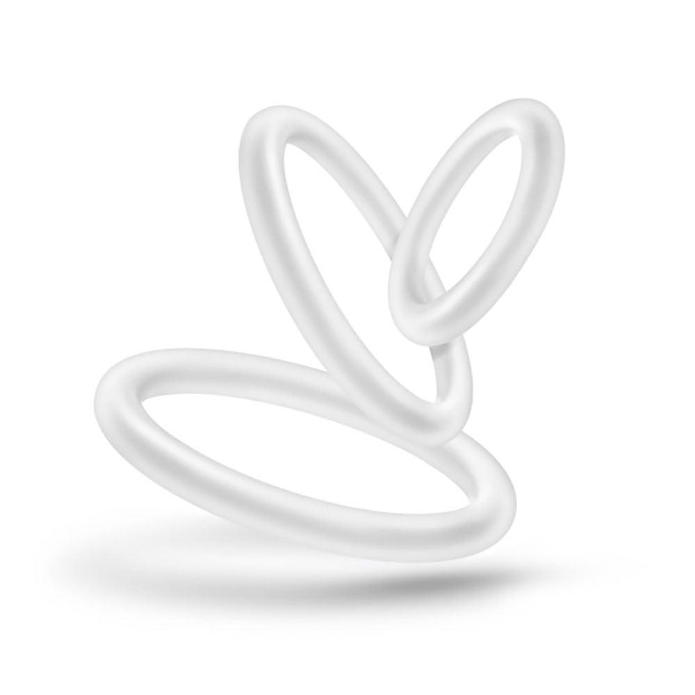 Performance - Vs4 Pure Premium Silicone Cockring Set - White - Love It Wet