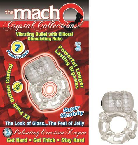 The Macho Crystal Collection Pulsating Erection Keeper - Clear - Love It Wet