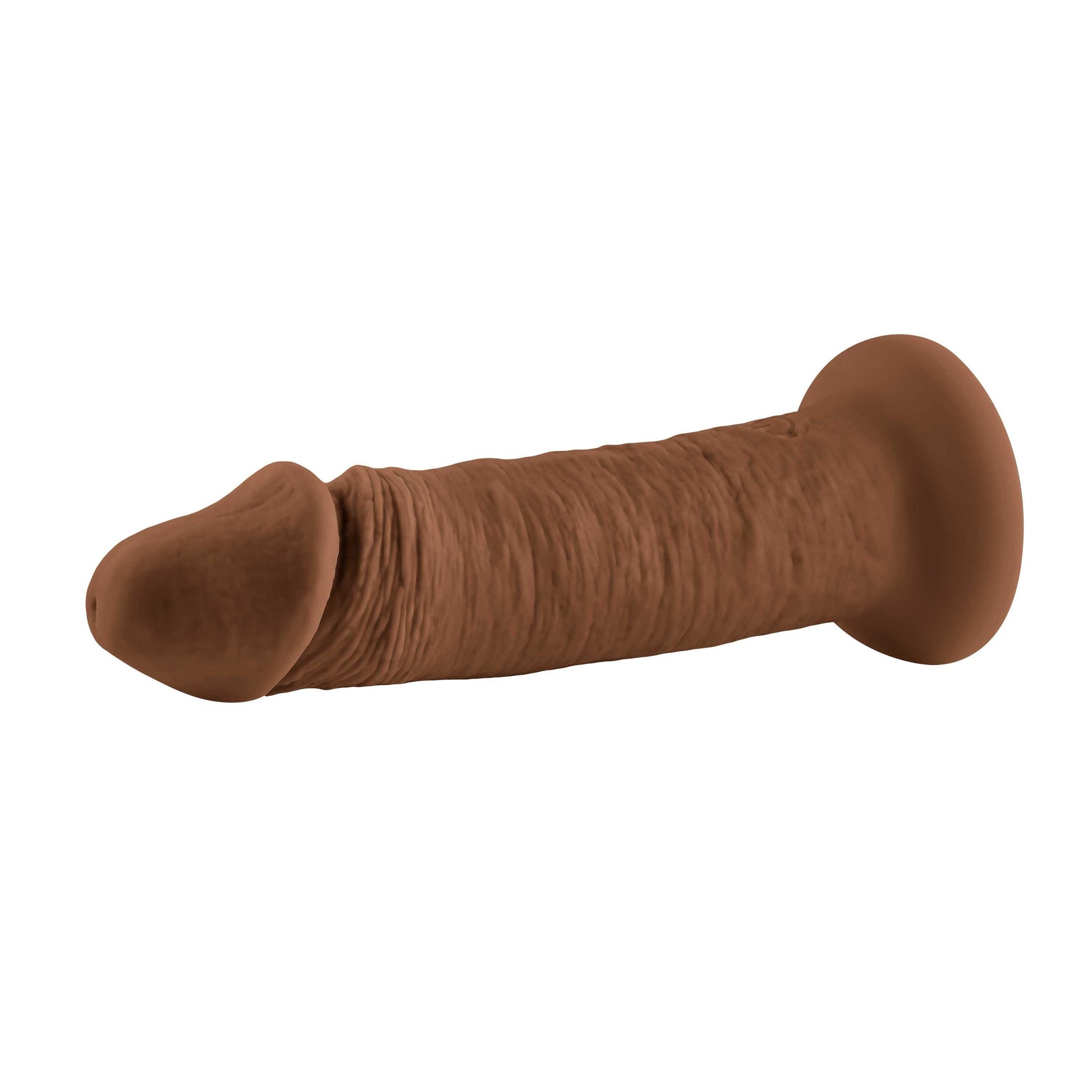 6 Inch Girthy Vibrating Dong - Dark - Love It Wet