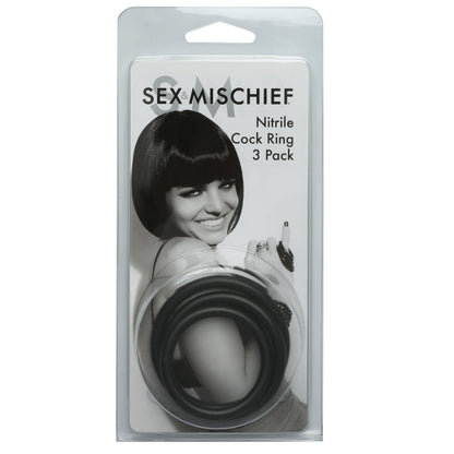 Sex and Mischief Nitrile Cock Rings 3 Pack - Love It Wet