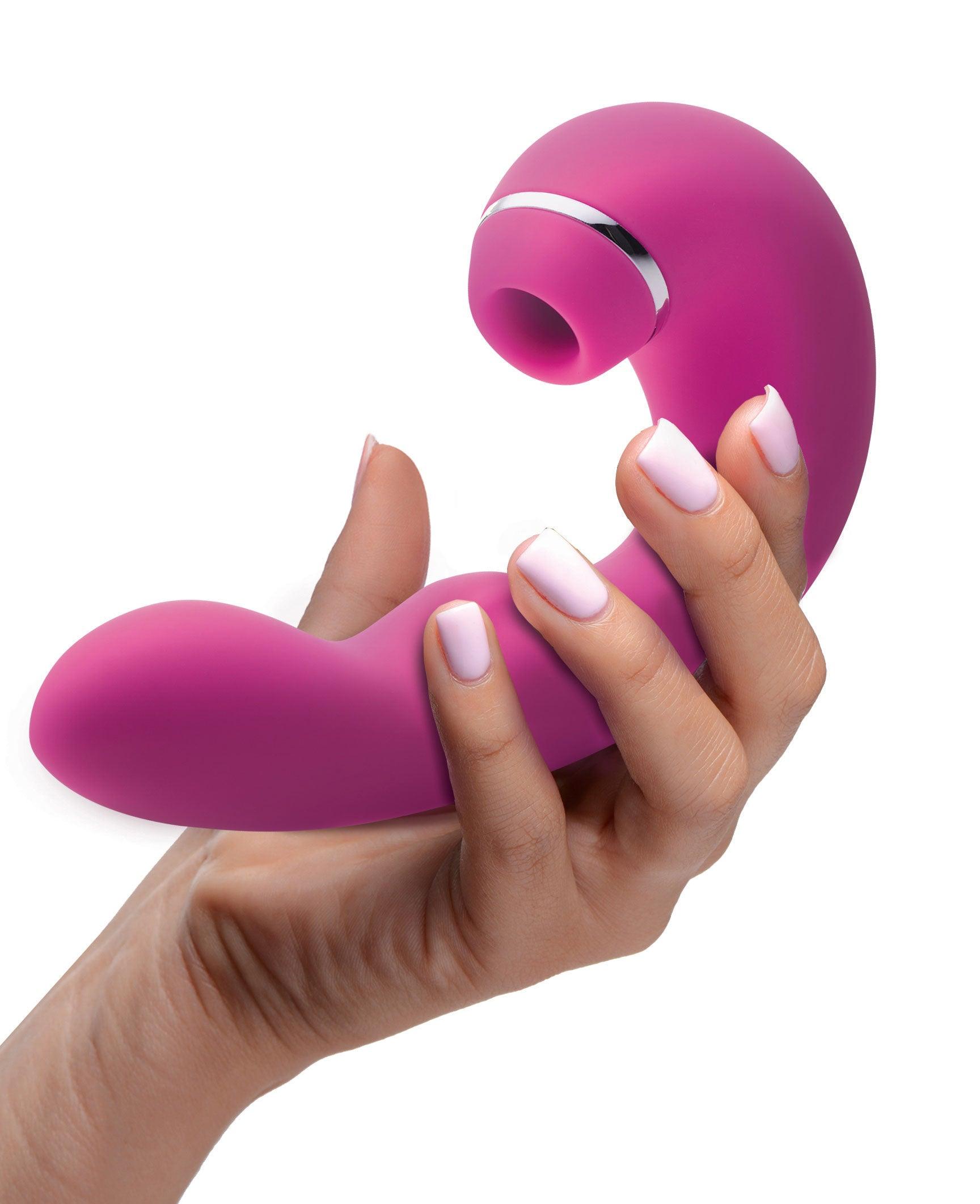 Shegasm 5 Star 10x Tapping G-Spot Vibe With Suction - Pink - Love It Wet