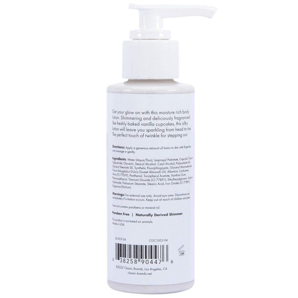 Glow Vanilla Cupcake Shimmer Lotion Silver 4 Oz - Love It Wet