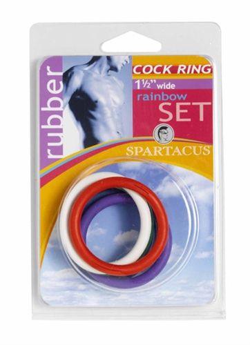 Rubber C-Ring Set - 1.5 Inches - Rainbow - Love It Wet