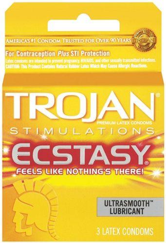 Trojan Ultra Ribbed Ecstasy - 3 Pack - Love It Wet