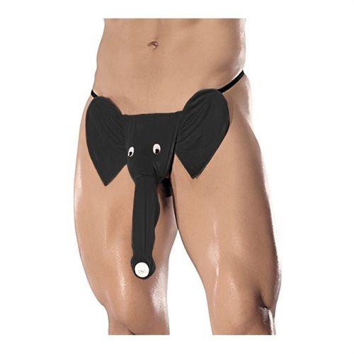 Squeaker Elephant G-String - One Size - Black - Love It Wet